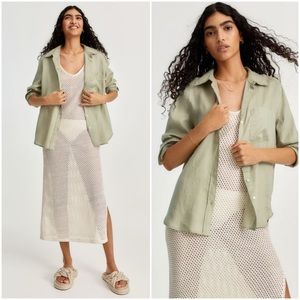 Linen Shirt in Light Green